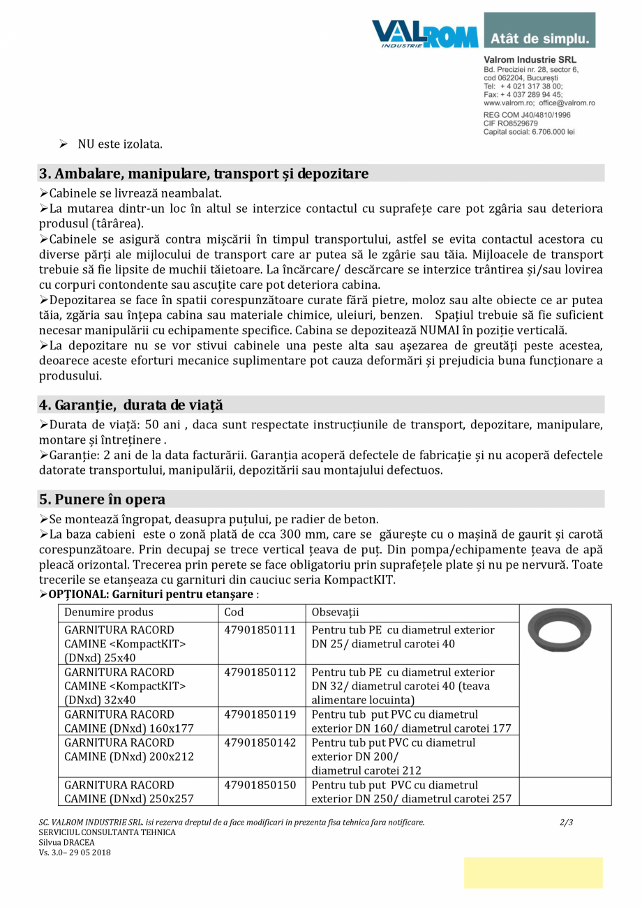Pagina 2-Cabină puț SpringKIT D1500 H 1975 cu capac și sistem închidere 2020 VALROM Cabină puțuri ...