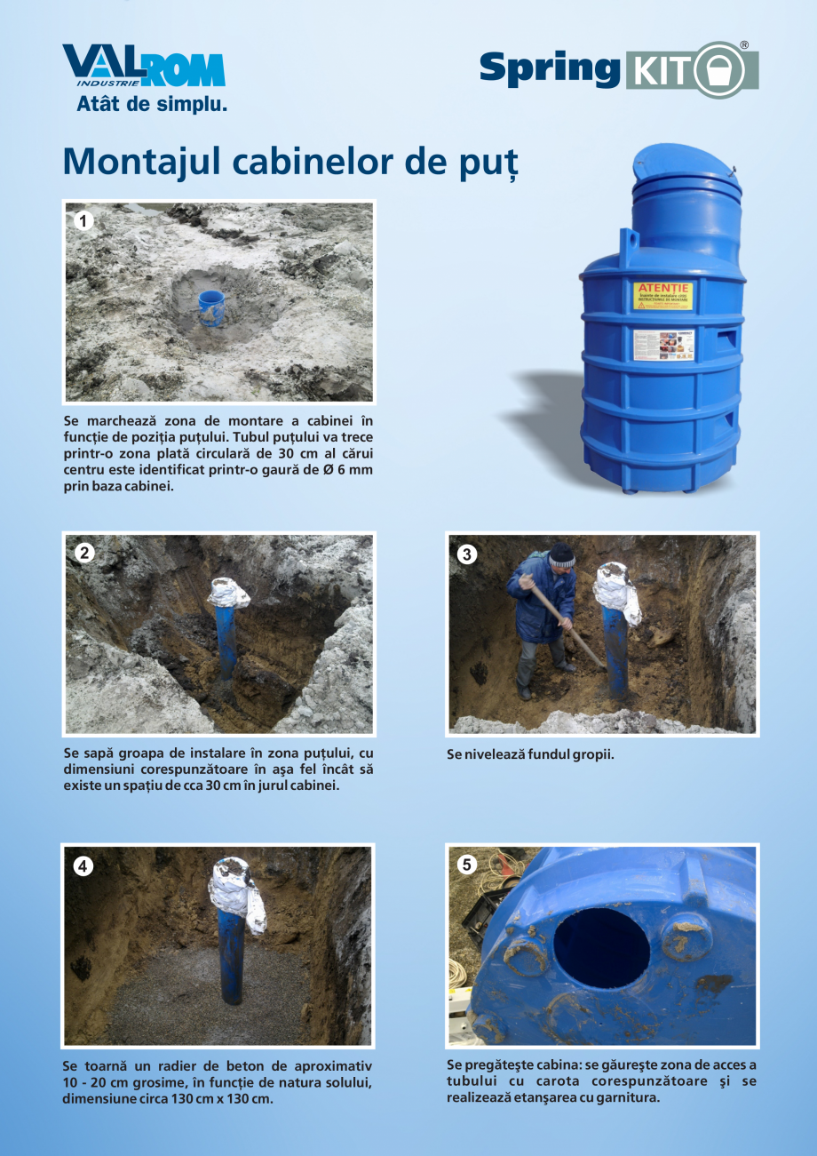 Pagina 1-Montaj cabine puț 1100 VALROM Cabină puțuri Instructiuni montaj, utilizare Romana Montajul...