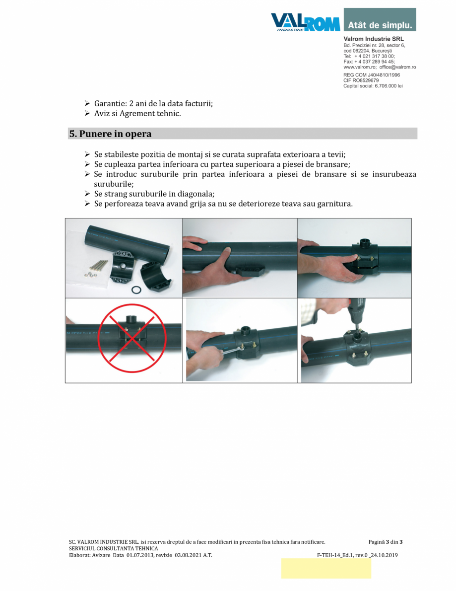 Pagina 3-Piese de branșare WaterKit VALROM Fisa tehnica Romana 
24
24
24
24
24
22.4

Z

E
[mm]
51
135
52
137...