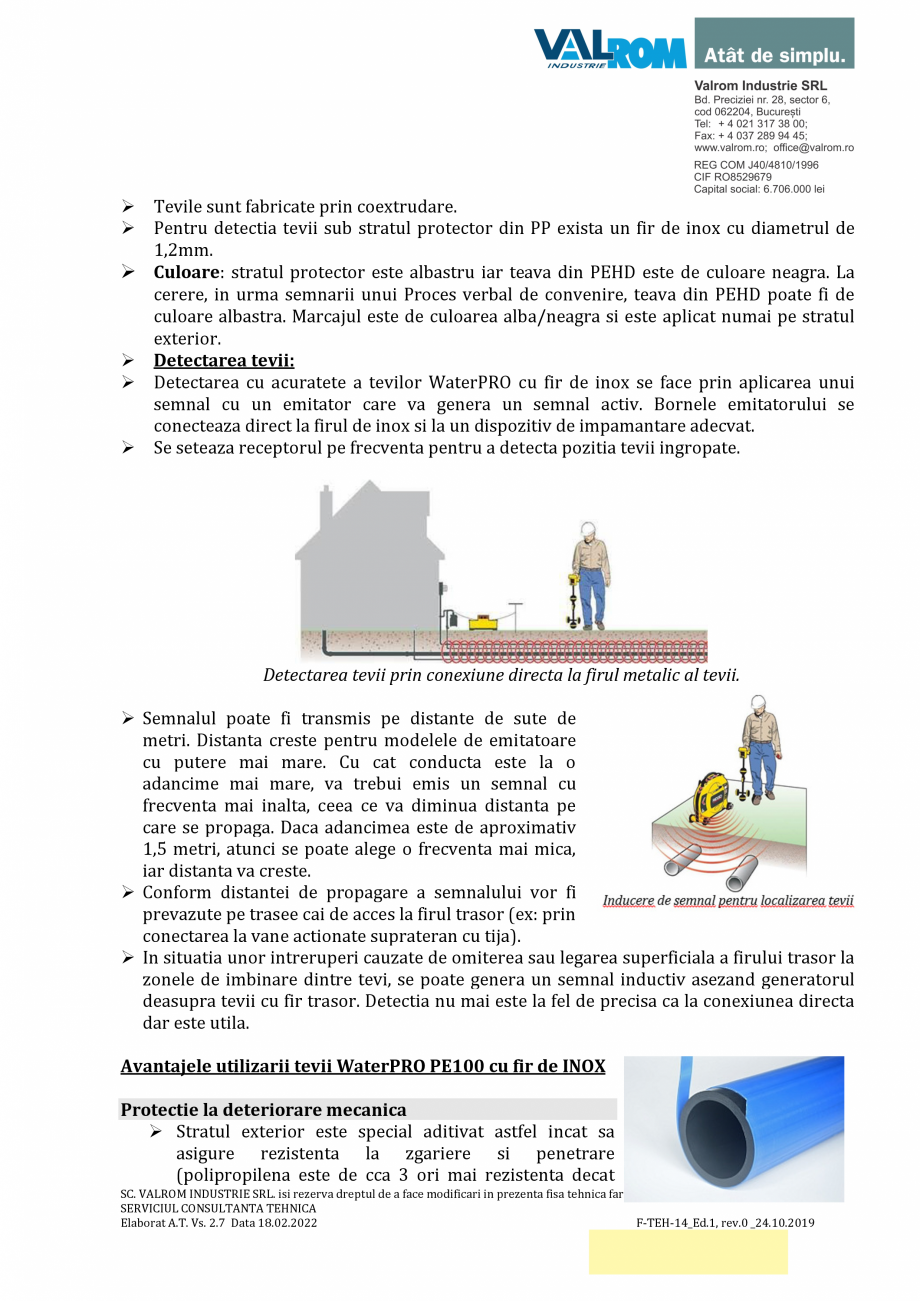 Pagina 5-Țevi WaterPRO PE100 cu fir de inox VALROM Fisa tehnica Romana 0225013
WPR308210250013...