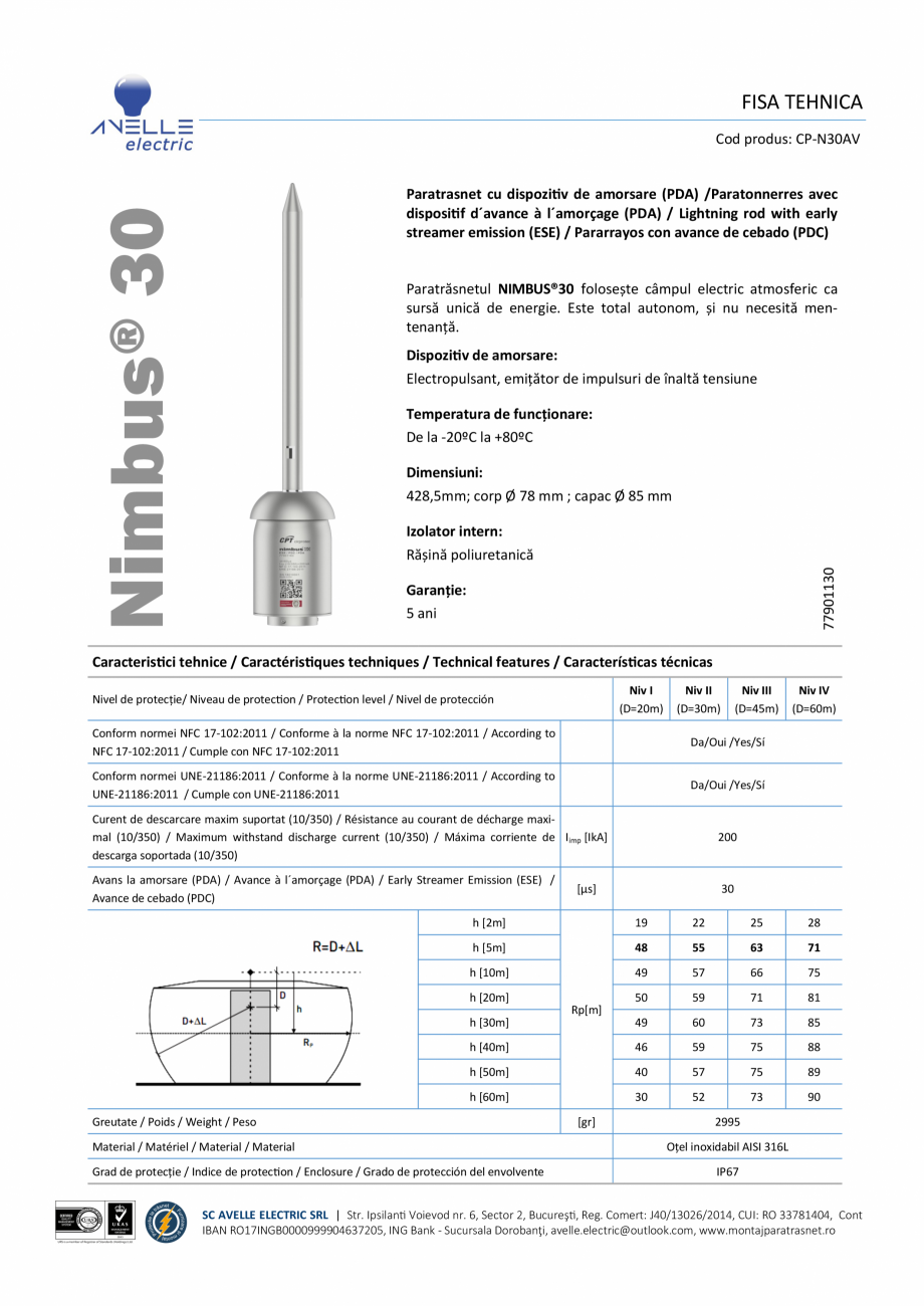 Pagina 1 - Paratrasnet cu dispozitiv de amorsare CPT Cirprotect NIMBUS®30 Fisa tehnica Engleza, ...