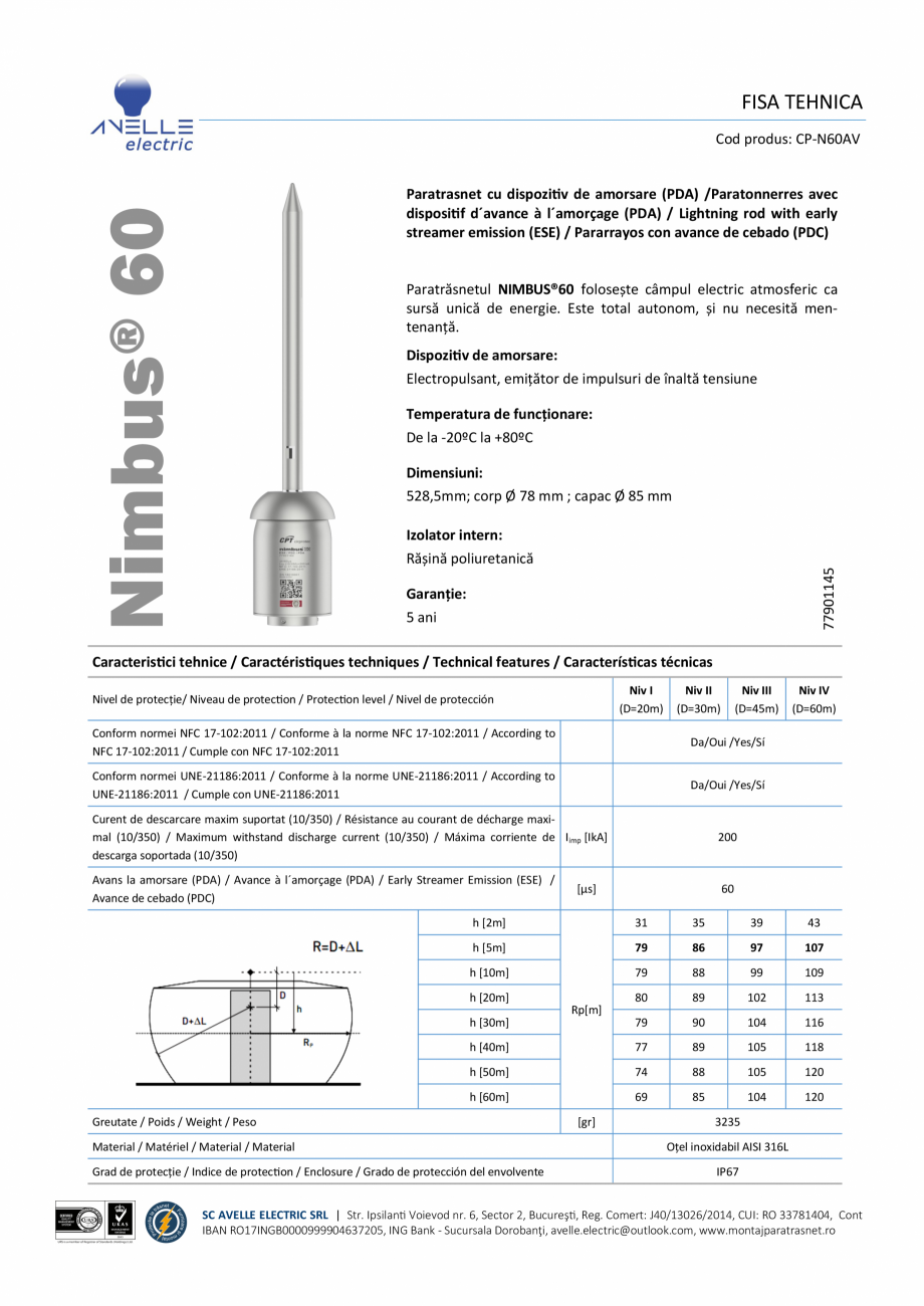 Pagina 1 - Paratrasnet cu dispozitiv de amorsare CPT Cirprotect NIMBUS®60 Fisa tehnica Engleza, ...