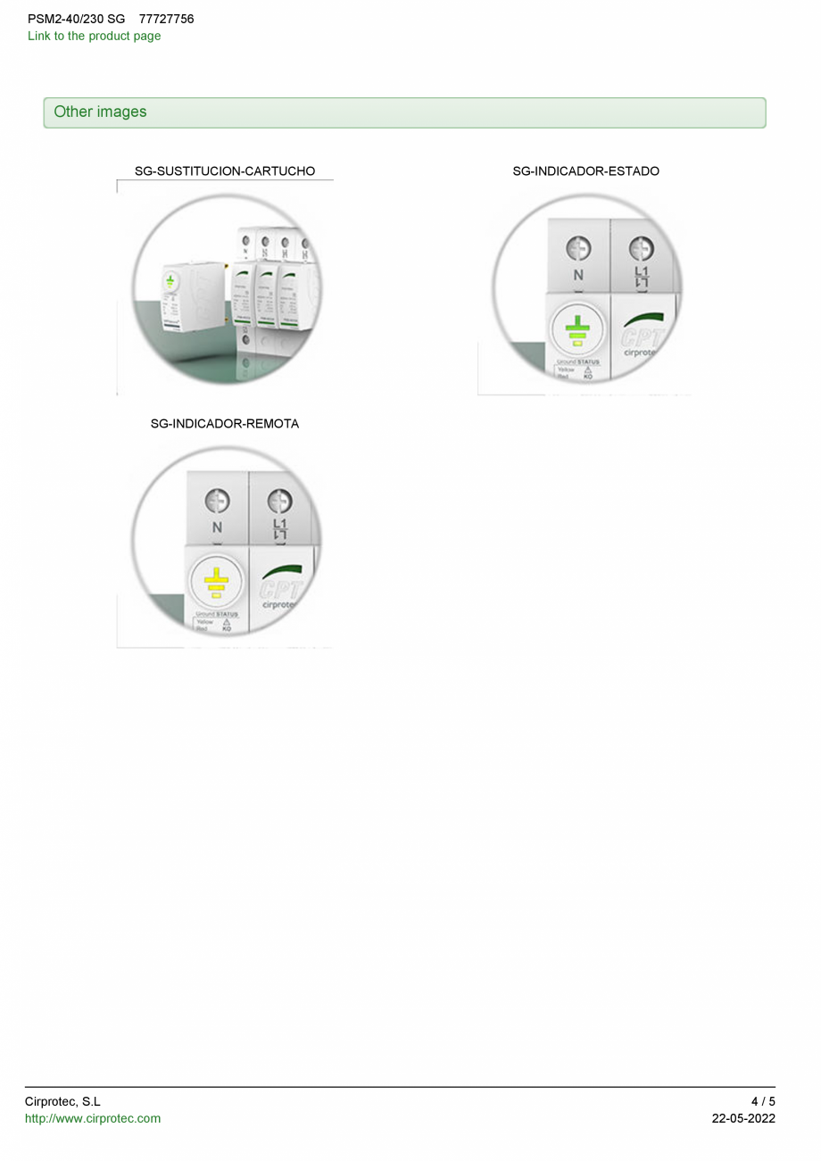 Pagina 4-Dispozitiv de protectie la supratensiune cu sistem de monitorizare - Type 2, 2 poles, Single Phase...