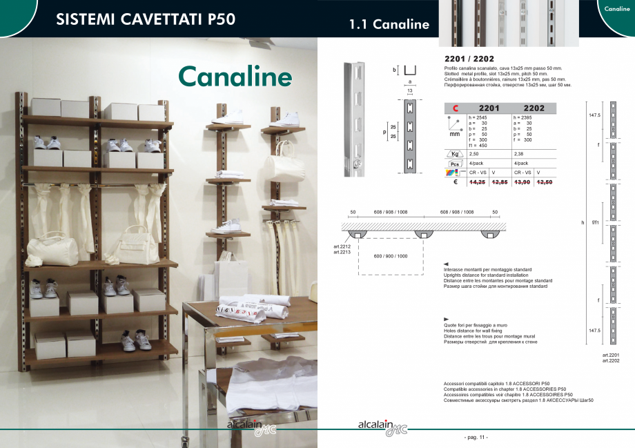 Pagina 1 - Profil canalina perforat Tessuti Fiorentini 2202A Catalog, brosura Engleza, Franceza,...