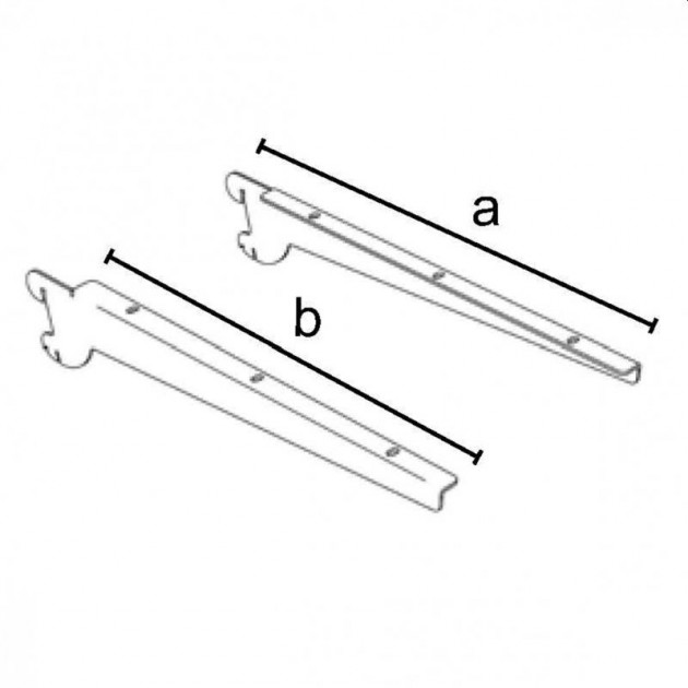 Schiță dimensiuni Set suporti polite (drepte si inclinate) compatibil cu profilele P50 si tevi P50 -