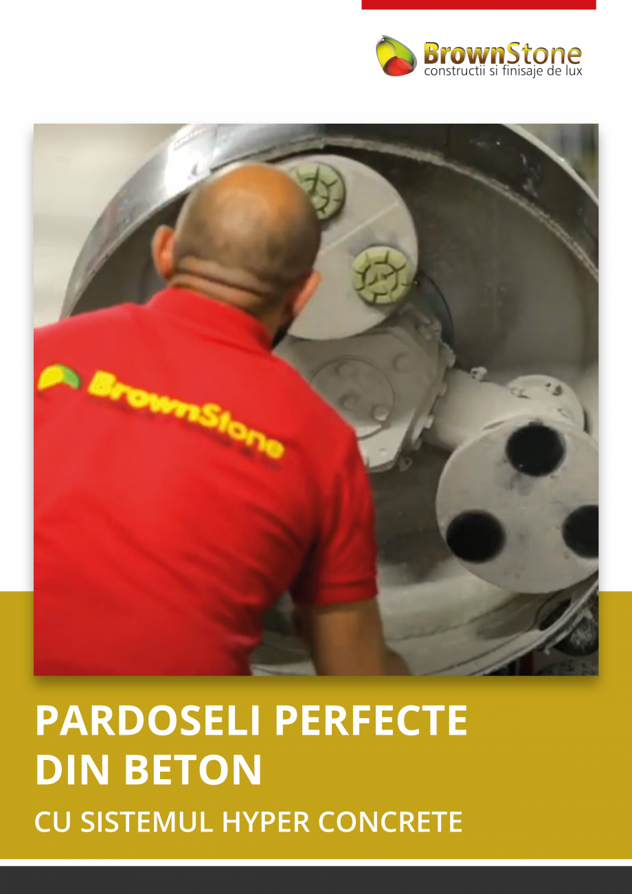 Pagina 1-Pardoseli perfecte din beton cu sistemul Hyper concrete BrownStone Catalog, brosura Romana PARDOSELI...