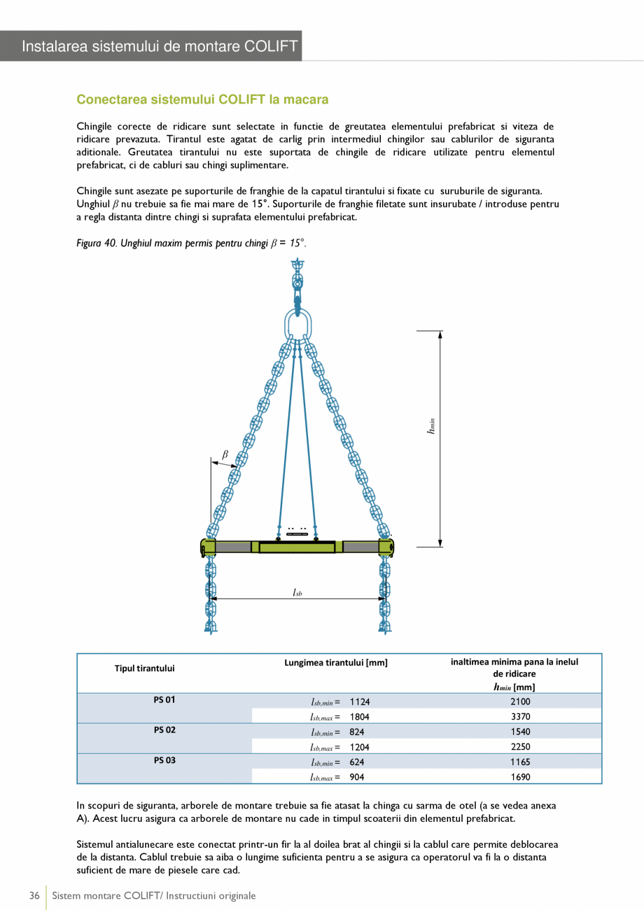 Pagina 36 - Sistem montare pentru elemente prefabricate din beton PEIKKO COLIFT Fisa tehnica Romana ...