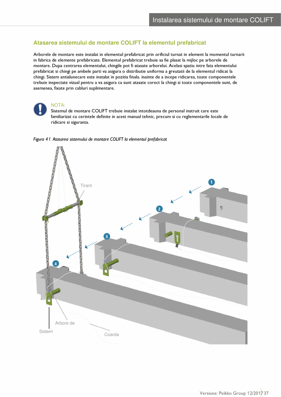 Pagina 37 - Sistem montare pentru elemente prefabricate din beton PEIKKO COLIFT Fisa tehnica Romana ...