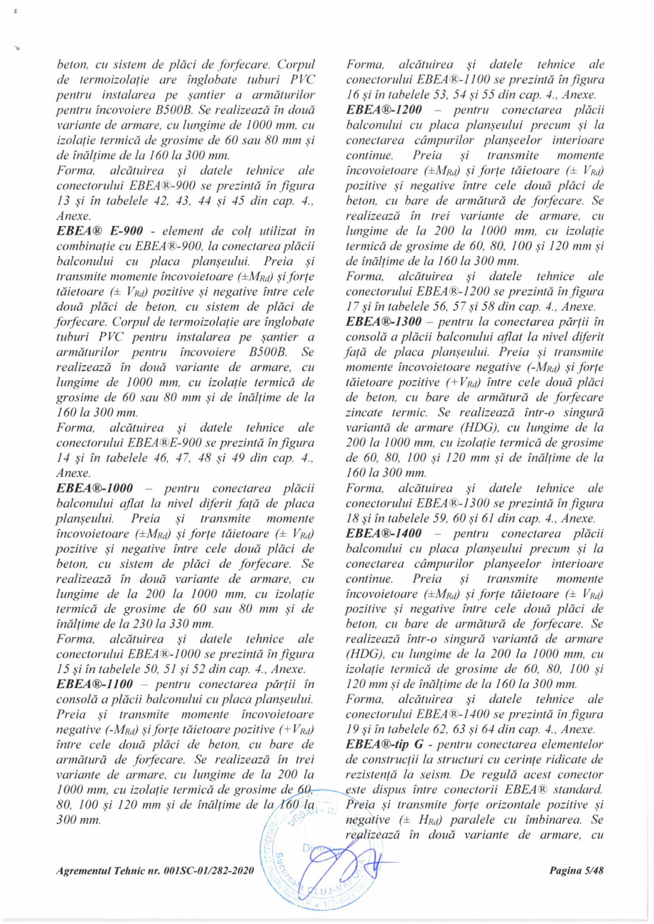 Pagina 5 - Agrement Tehnic 001SC-01/282-2020 pentru conectori termoizolatori PEIKKO EBEA®...