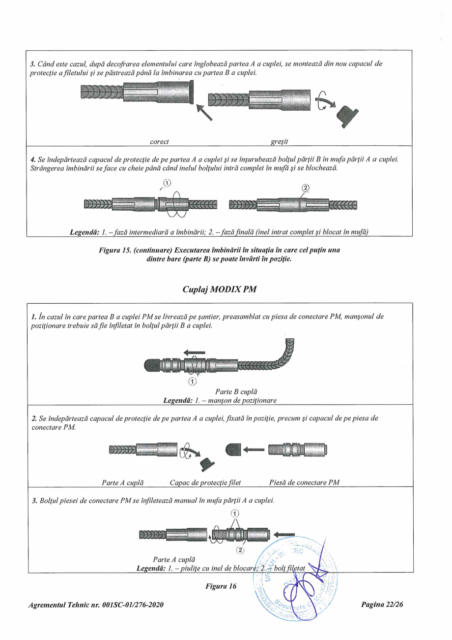 Pagina 22 - Agrement Tehnic 001SC-01/276-2020 pentru cuplaje pentru conectarea barelor de otel beton...