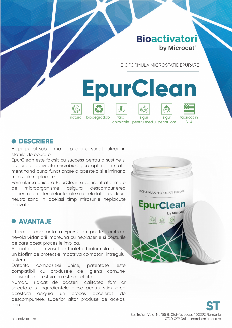 Pagina 1-Bioactivator intretinere statii epurare MICROCAT EPUR CLEAN Fisa tehnica Romana BIOFORMULA...