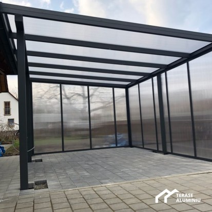 Detalii garaj acoperit  TERASE DIN ALUMINIU&GLASS SYSTEM Garaje din aluminiu