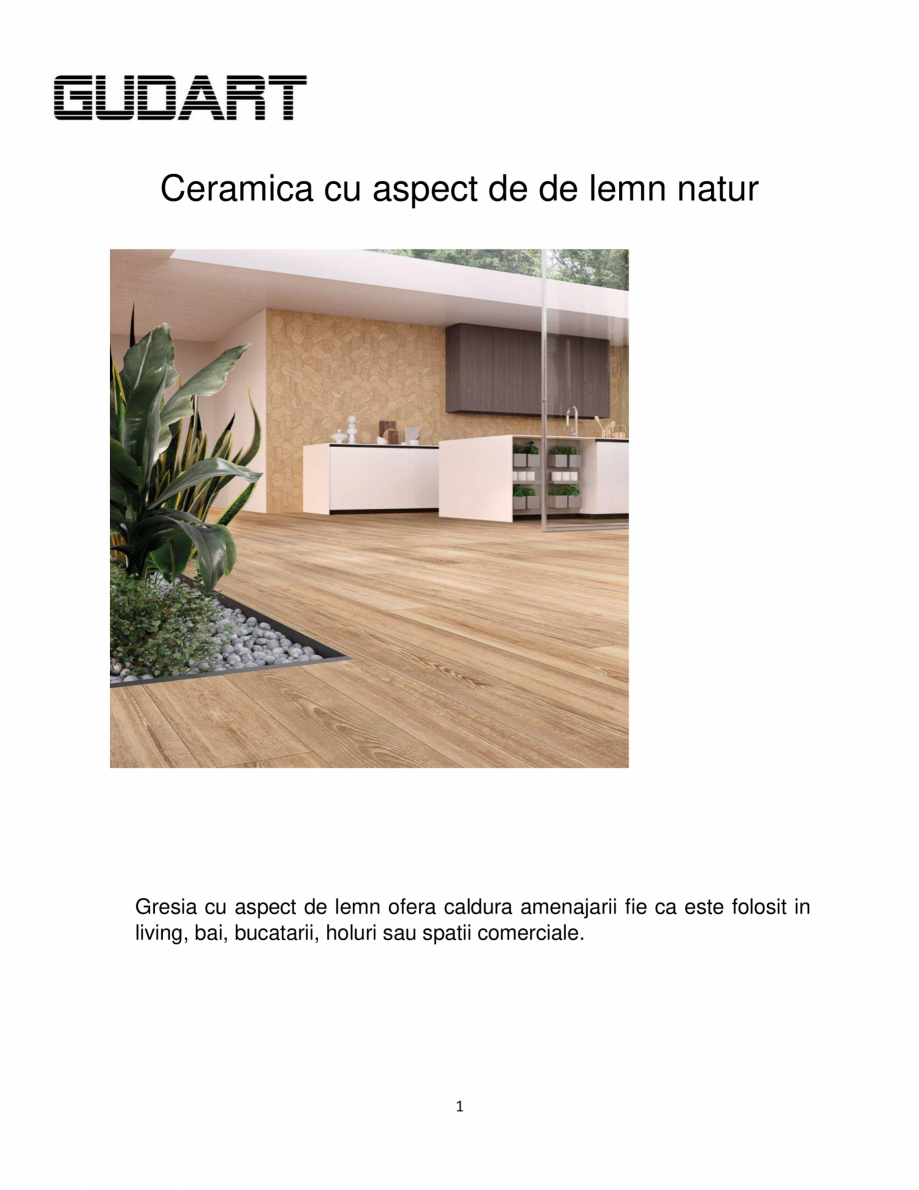 Pagina 1-Ceramica cu aspect de lemn GUDART INTERIOR aspect lemn natur Catalog, brosura Romana Ceramica cu...