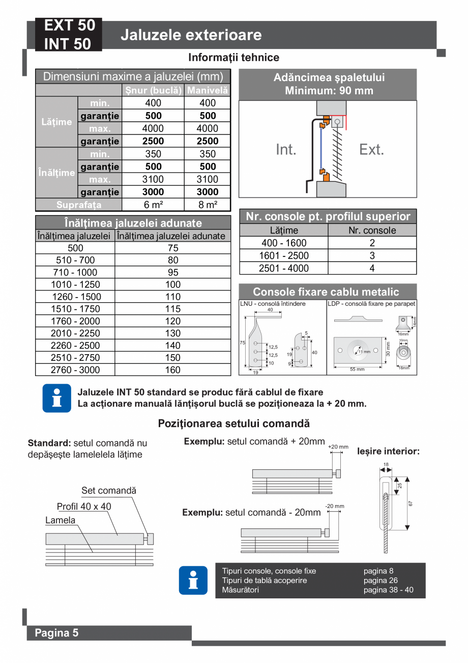 Pagina 6 - Catalog -Jaluzele exterioare SUNTECH C65 – C80 – F80, Z70 – Z90, INT 50...