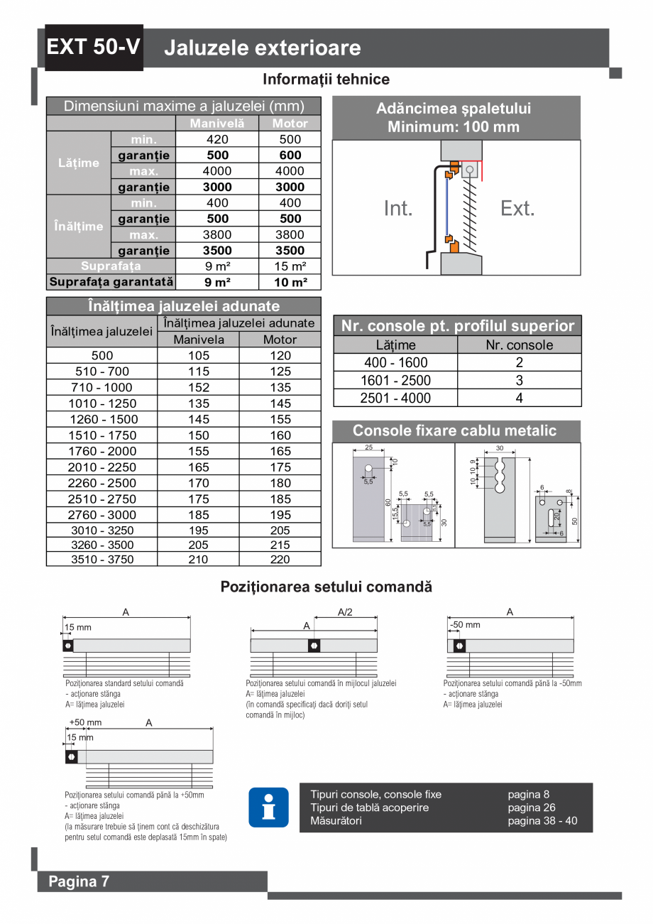 Pagina 8 - Catalog -Jaluzele exterioare SUNTECH C65 – C80 – F80, Z70 – Z90, INT 50...