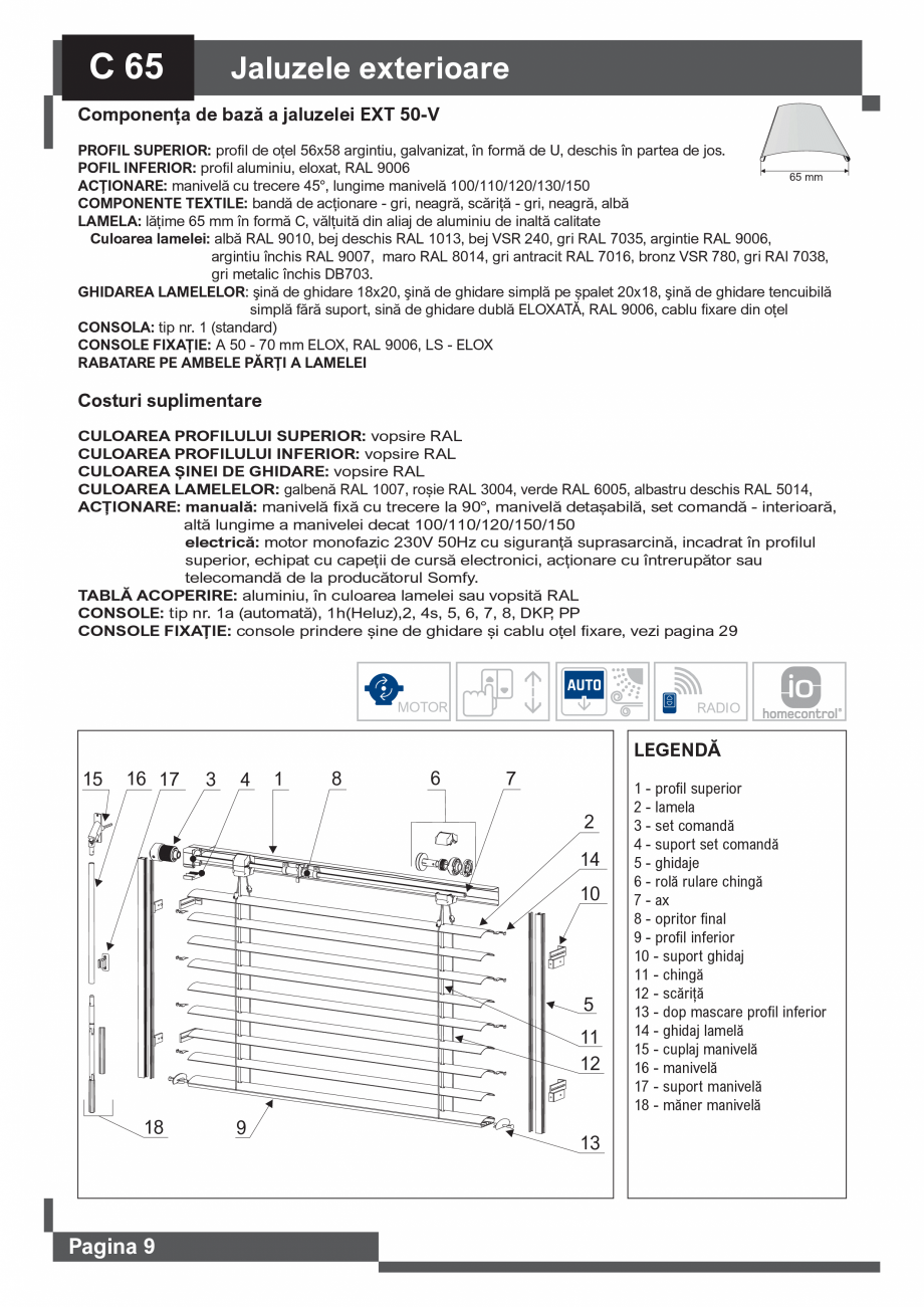 Pagina 10 - Catalog -Jaluzele exterioare SUNTECH C65 – C80 – F80, Z70 – Z90, INT...