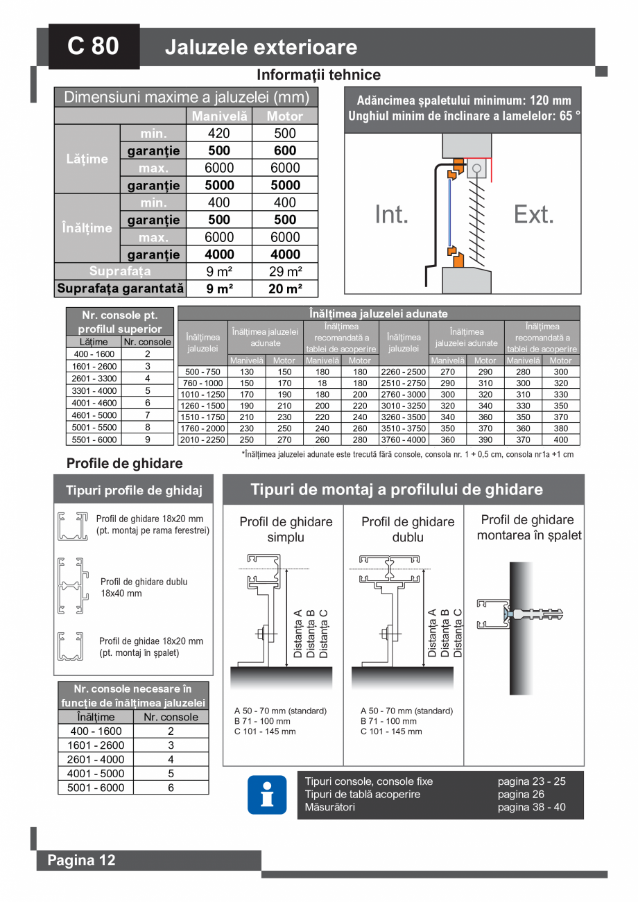 Pagina 13 - Catalog -Jaluzele exterioare SUNTECH C65 – C80 – F80, Z70 – Z90, INT...