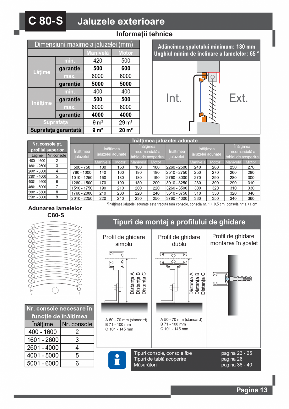 Pagina 14 - Catalog -Jaluzele exterioare SUNTECH C65 – C80 – F80, Z70 – Z90, INT...