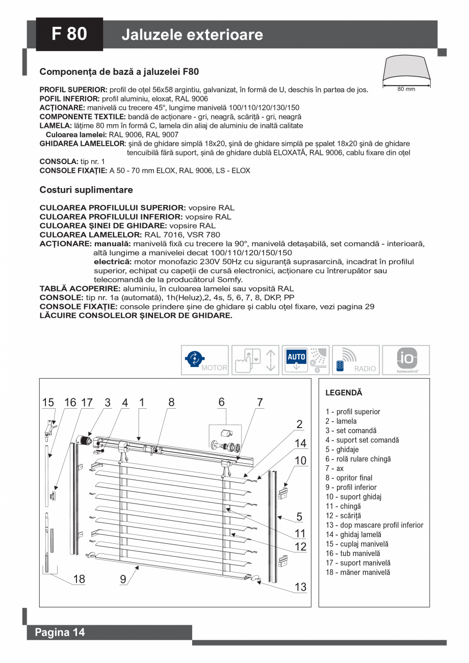 Pagina 15 - Catalog -Jaluzele exterioare SUNTECH C65 – C80 – F80, Z70 – Z90, INT...