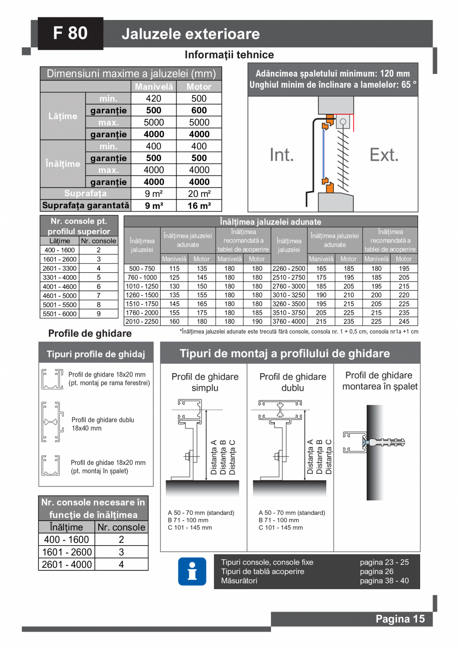Pagina 16 - Catalog -Jaluzele exterioare SUNTECH C65 – C80 – F80, Z70 – Z90, INT...
