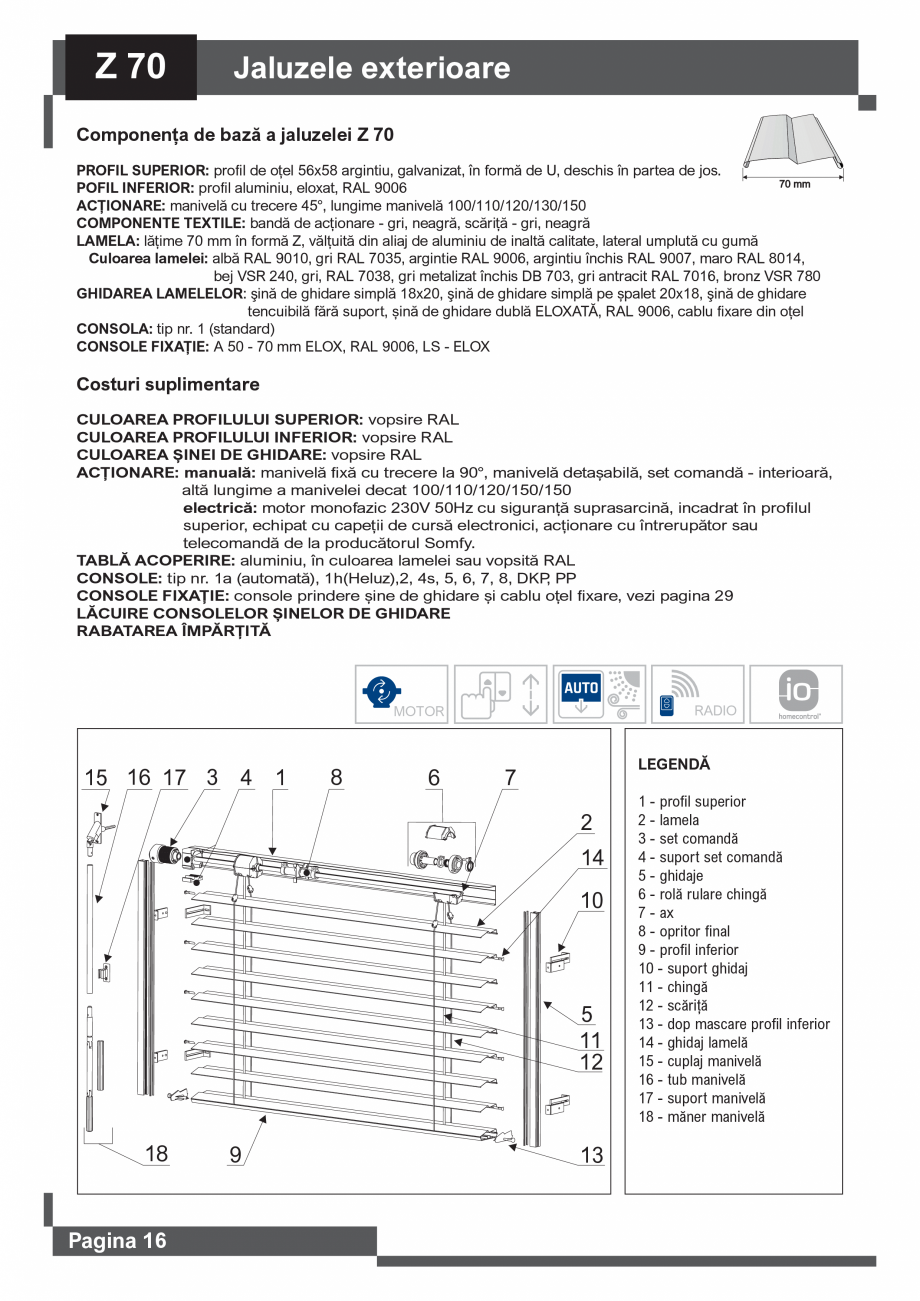 Pagina 17 - Catalog -Jaluzele exterioare SUNTECH C65 – C80 – F80, Z70 – Z90, INT...