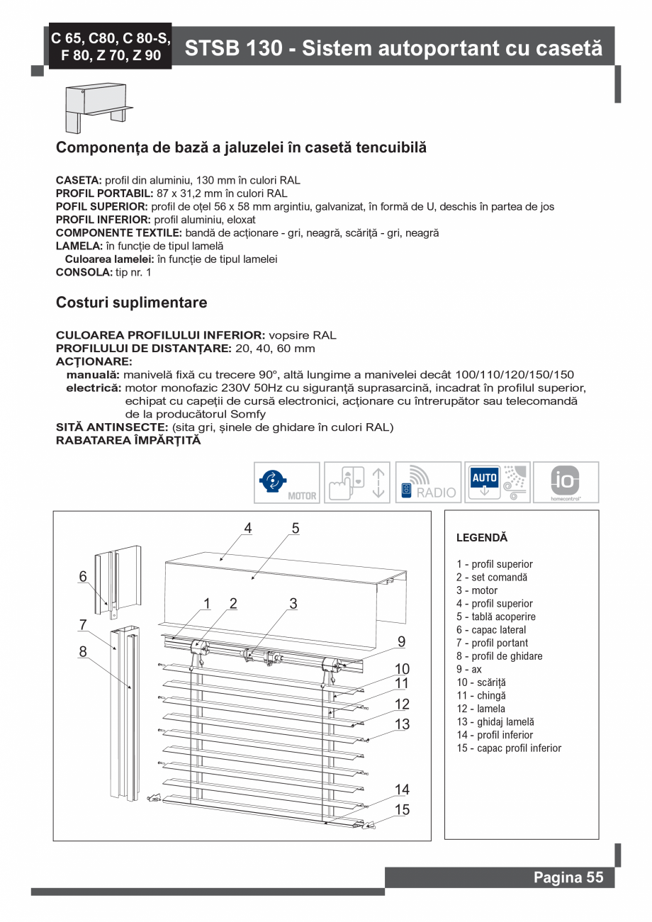 Pagina 56 - Catalog -Jaluzele exterioare SUNTECH C65 – C80 – F80, Z70 – Z90, INT...