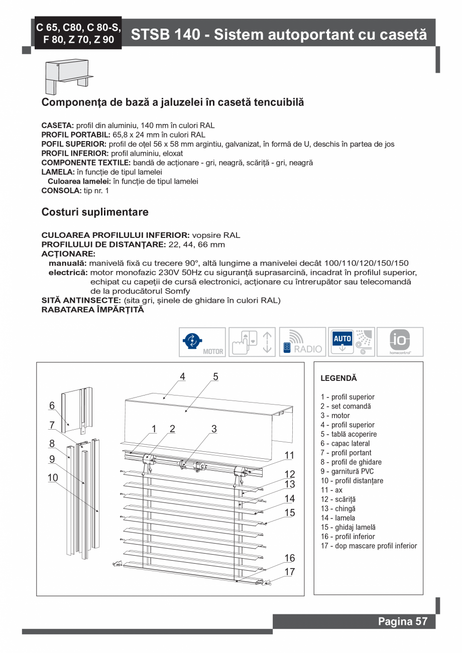 Pagina 58 - Catalog -Jaluzele exterioare SUNTECH C65 – C80 – F80, Z70 – Z90, INT...