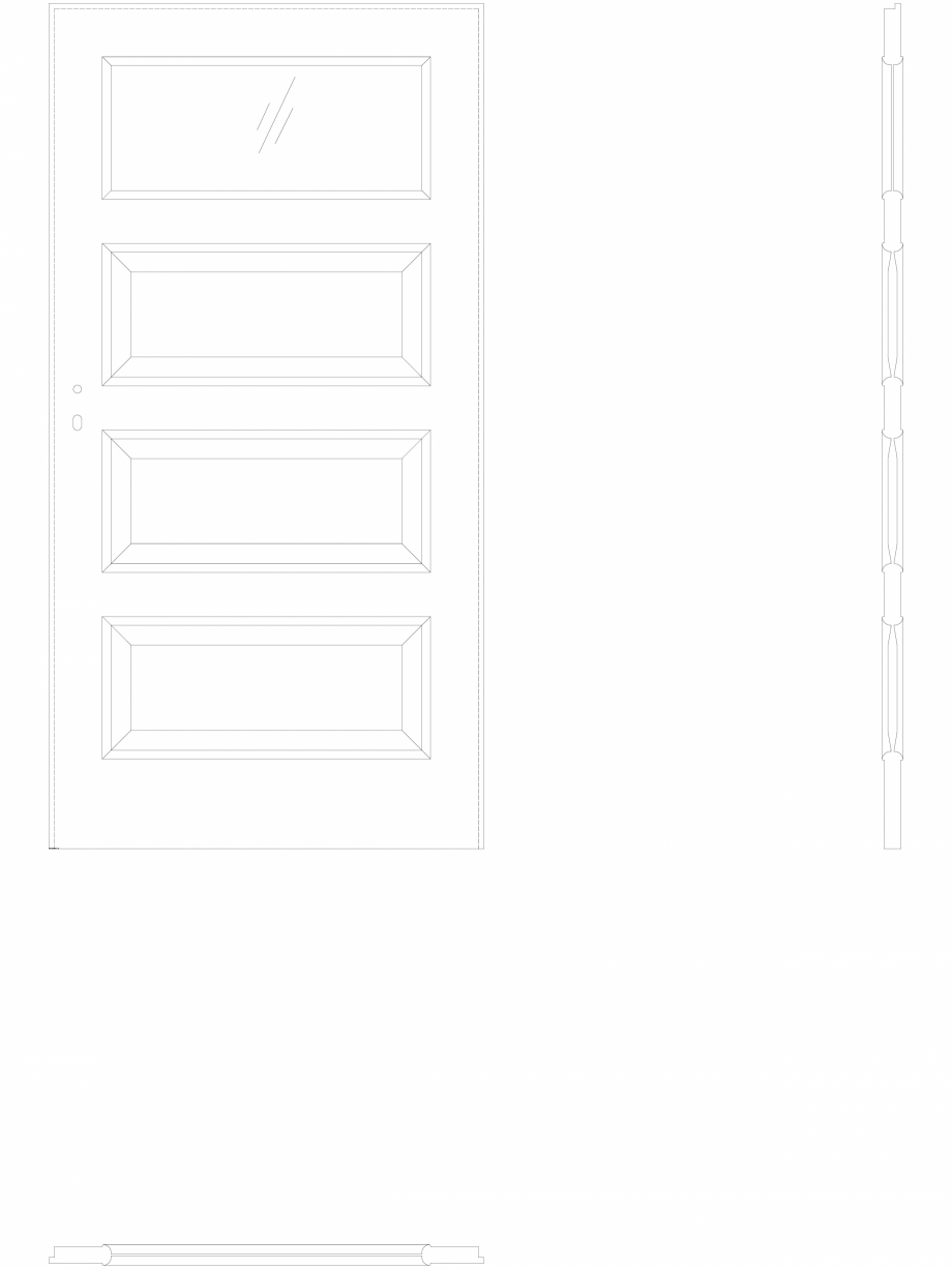 Pagina 1-CAD-DWG Usa de interior Porta Laminata CPL 5.2 - pn100 Porta Detaliu de produs 
