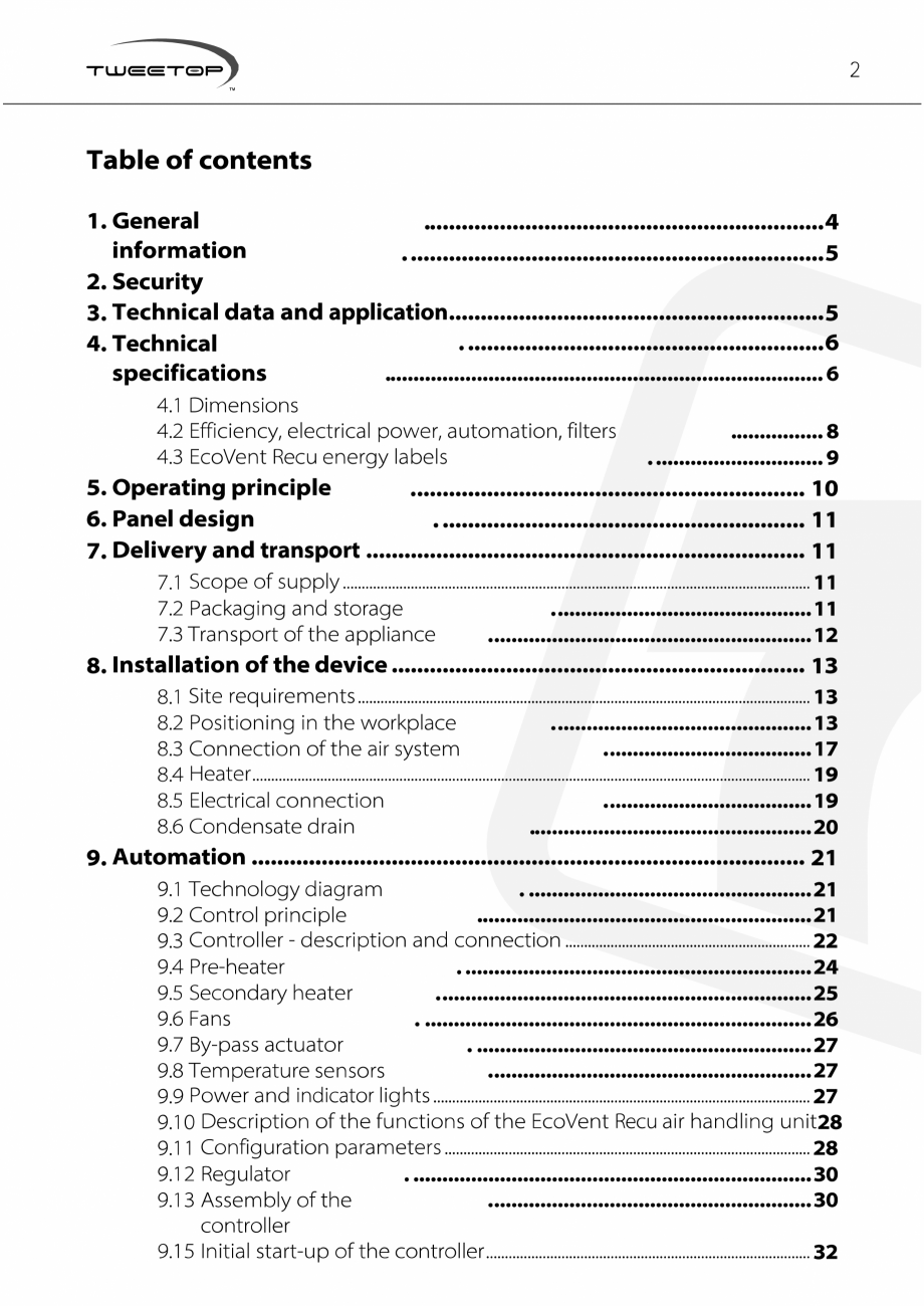 Pagina 2-Unitati centrale de ventilatie cu schimbator de caldura in placi TweeTop EcoVentRecu ECOCALD Unitati...