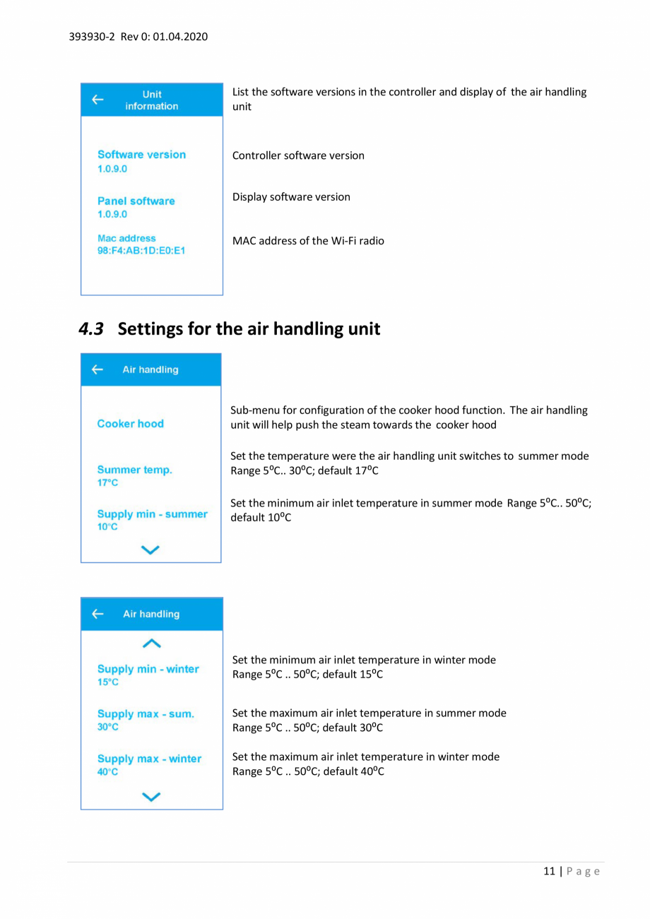 Pagina 11- Unitati centrale de ventilatie cu schimbator de caldura rotativ Ensy Inovent AHU-200-700 ECOCALD...