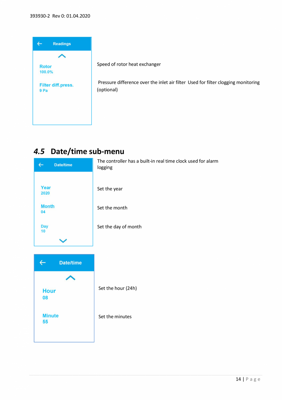 Pagina 14- Unitati centrale de ventilatie cu schimbator de caldura rotativ Ensy Inovent AHU-200-700 ECOCALD...