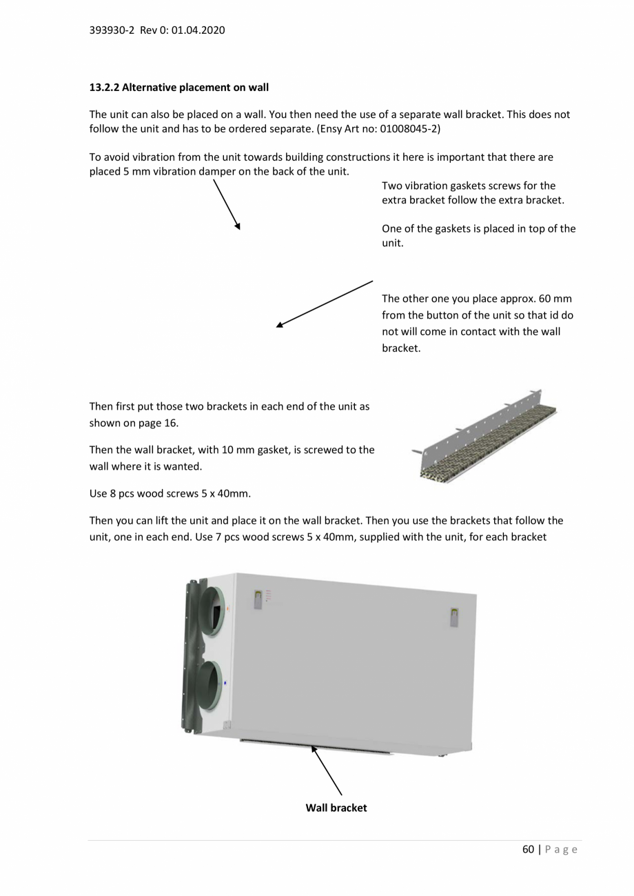 Pagina 60- Unitati centrale de ventilatie cu schimbator de caldura rotativ Ensy Inovent AHU-200-700 ECOCALD...