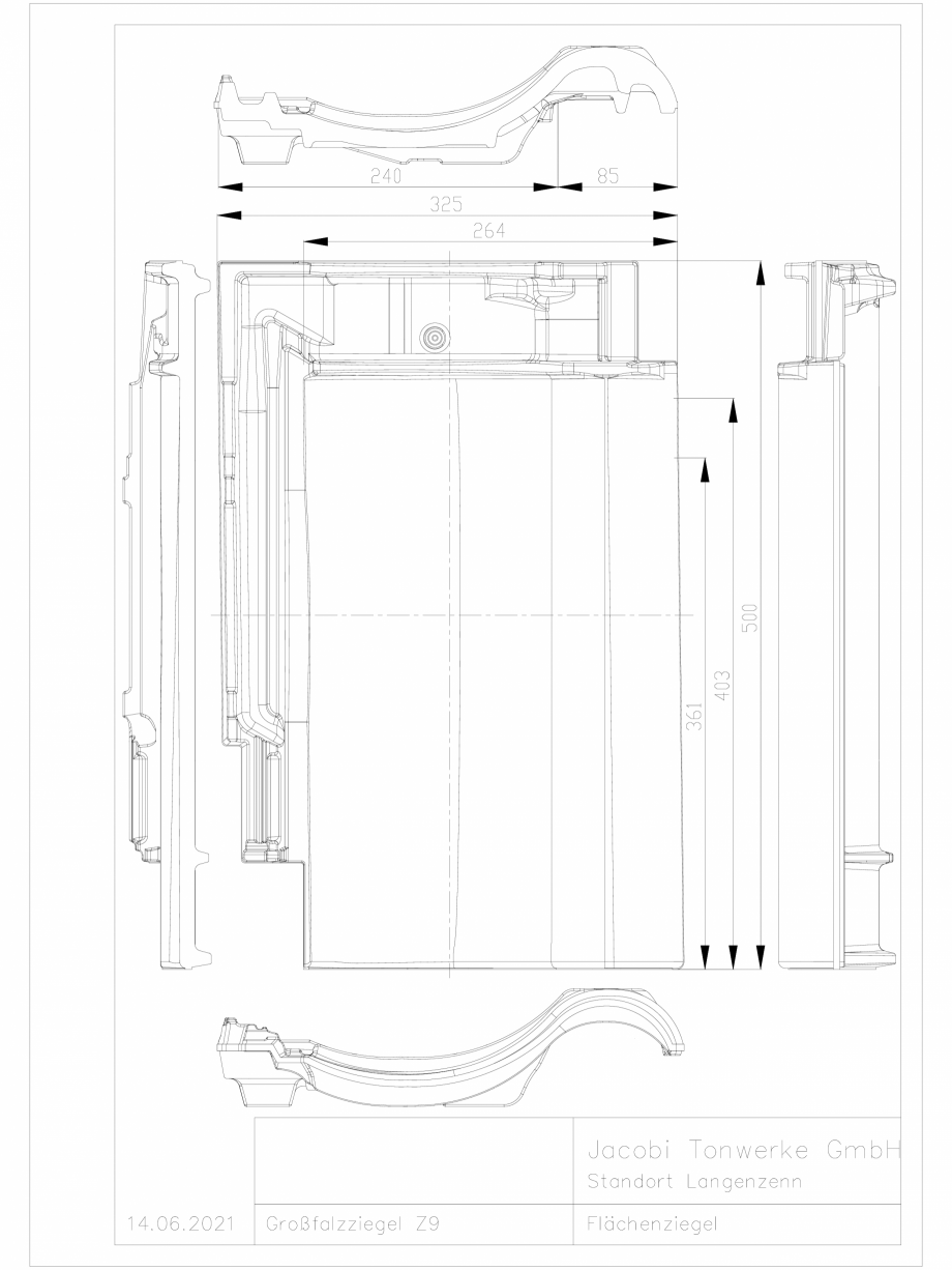 Pagina 1-CAD-DWG Țiglă ceramică profilată Jacobi Walther Detaliu de produs Z9 
