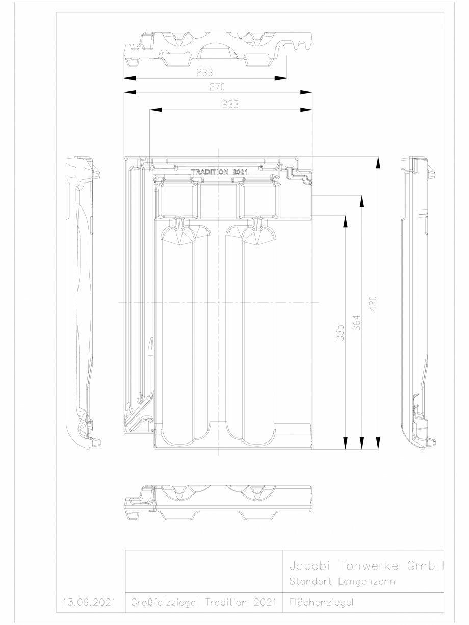 Pagina 1-CAD-DWG Țiglă ceramică  Jacobi Walther Detaliu de produs Tradition 