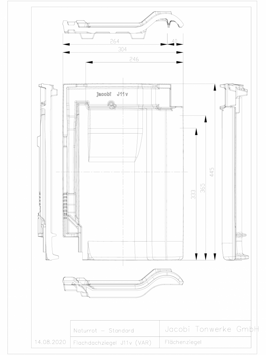 Pagina 1 - CAD-DWG Țiglă ceramică Jacobi Walther Detaliu de produs J11v 