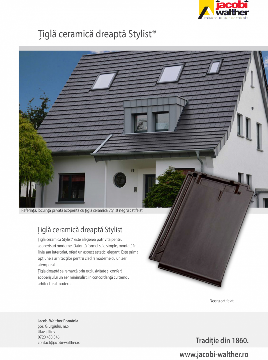 Pagina 1-Țiglă ceramică dreaptă Jacobi Walther Stylist Catalog, brosura Romana 