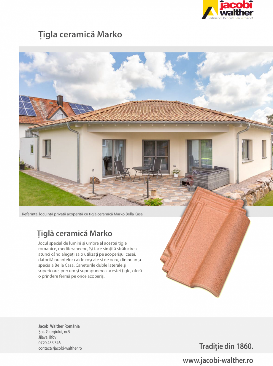 Pagina 1-Țiglă ceramică Jacobi Walther Marko Catalog, brosura Romana 