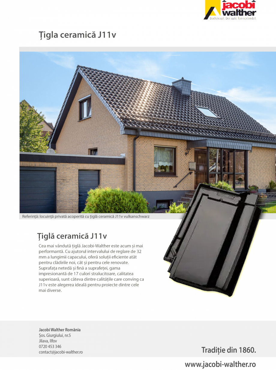 Pagina 1-Țiglă ceramică Jacobi Walther J11v Catalog, brosura Romana 