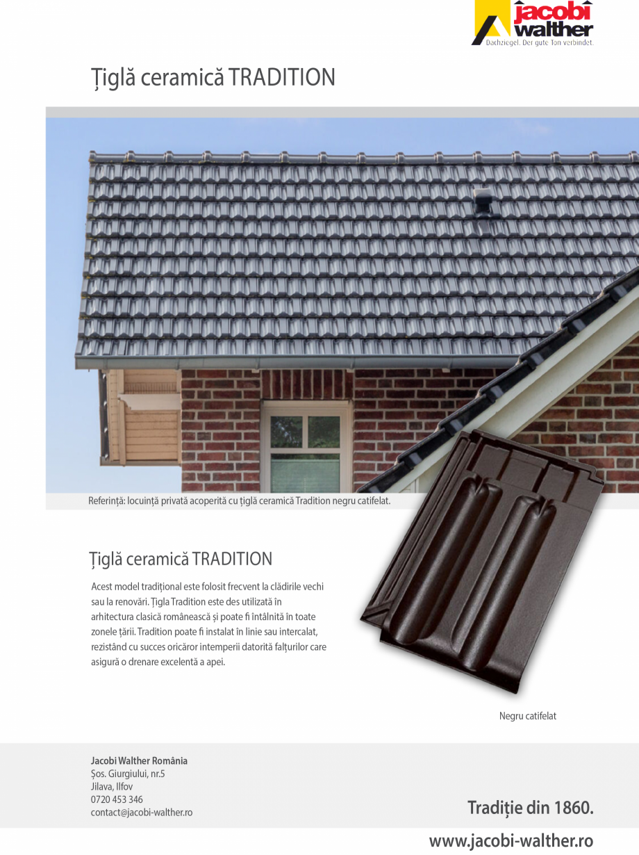 Pagina 1-Țiglă ceramică Jacobi Walther Tradition Catalog, brosura Romana 