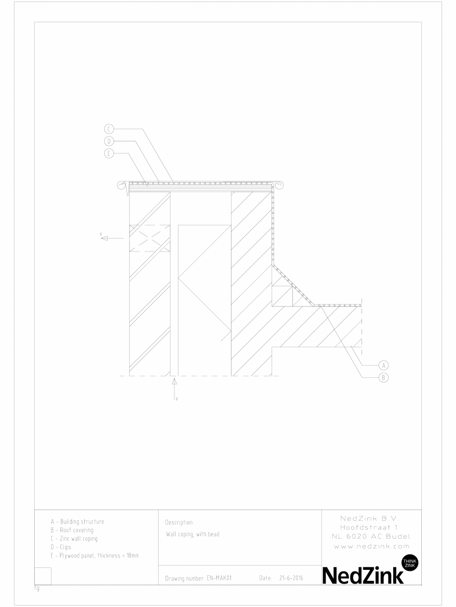 Pagina 1 - CAD-DWG Copertina atic 2 NedZink Detaliu de montaj 
