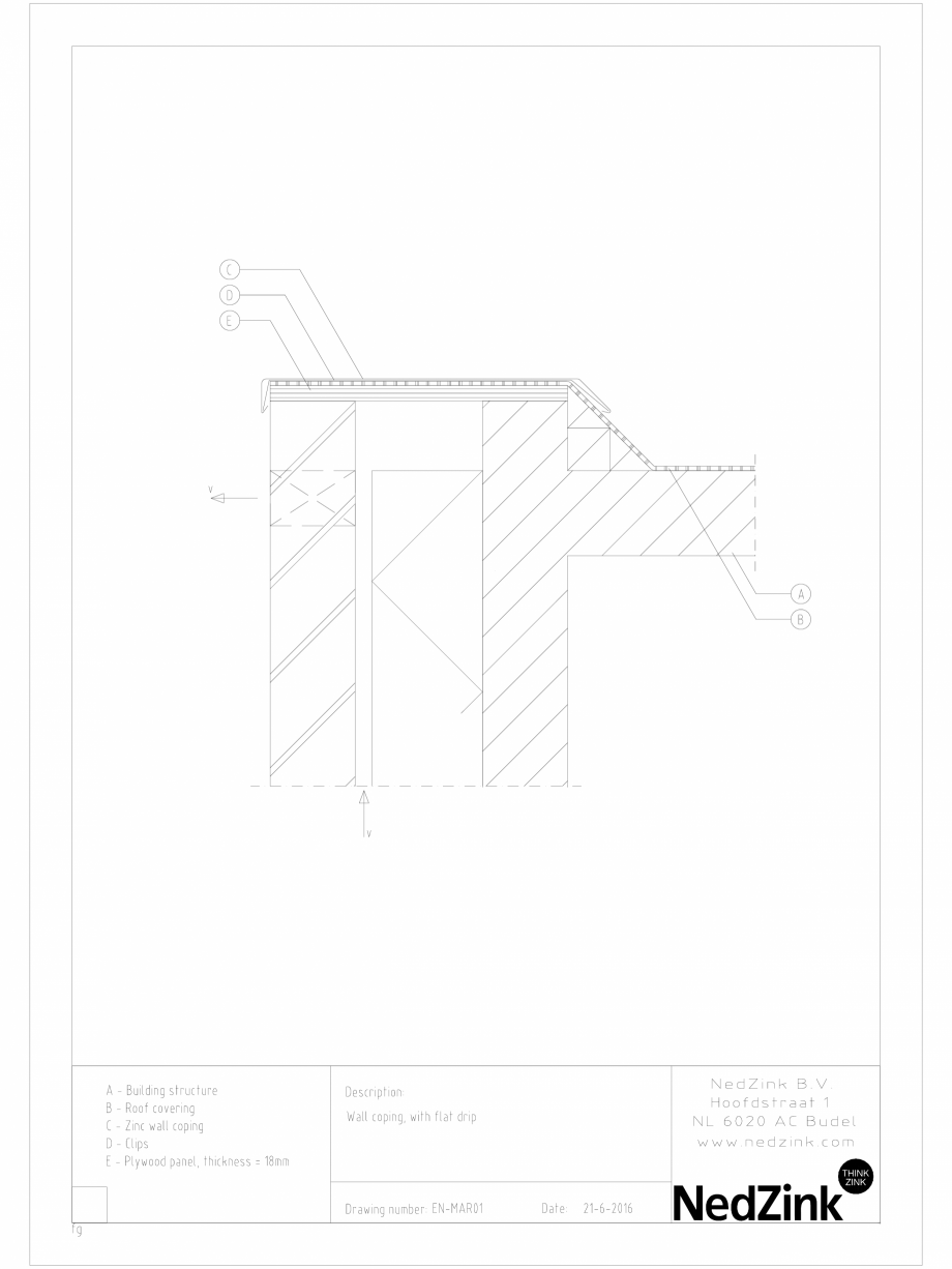 Pagina 1 - CAD-DWG Copertina atic 1 NedZink Detaliu de montaj 