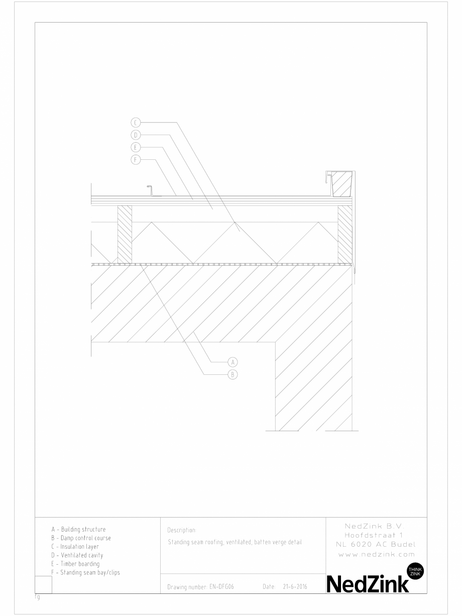 Pagina 1 - CAD-DWG Fronton pe sipca NedZink Detaliu de montaj 