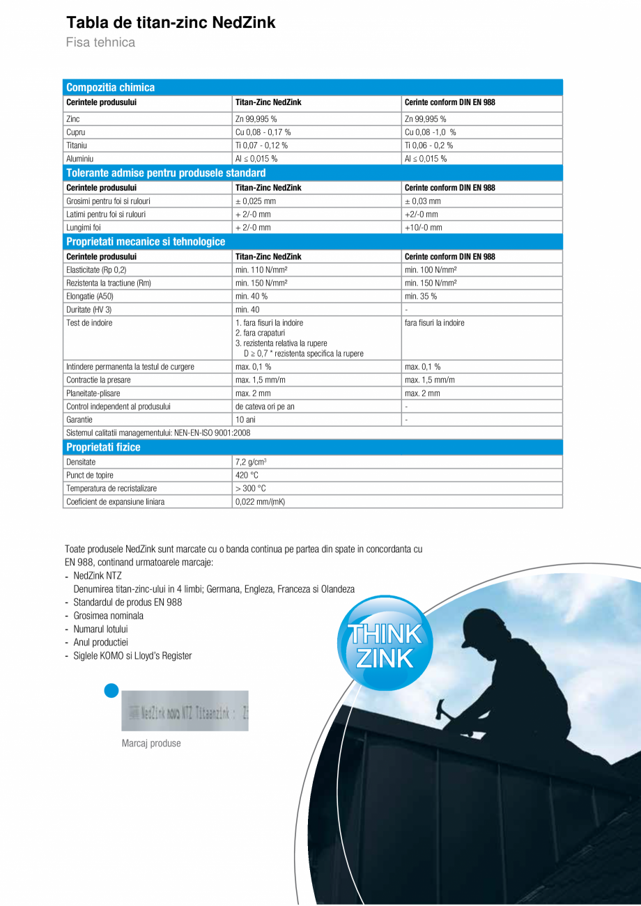 Pagina 1-Tabla de titan-zinc Nedzink NedZink Fisa tehnica Romana Tabla de titan-zinc NedZink
Fisa tehnica
...