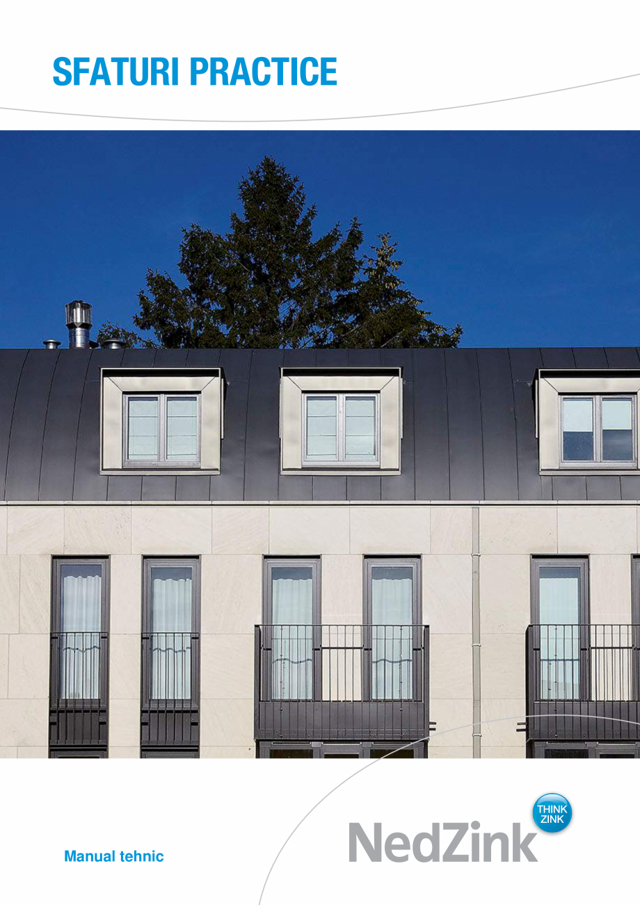 Pagina 1-Manual tehnic titan-zinc NedZink NedZink NOIR, NATUREL, NEO, NOVA, NOVA COMPOSITE, NUANCE, Pro-Tec...