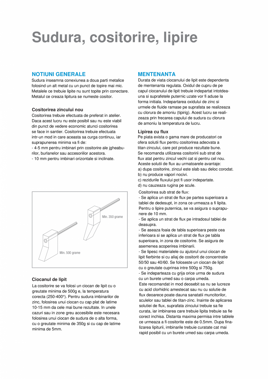 Pagina 14 - Manual tehnic titan-zinc NedZink NedZink NOIR, NATUREL, NEO, NOVA, NOVA COMPOSITE,...