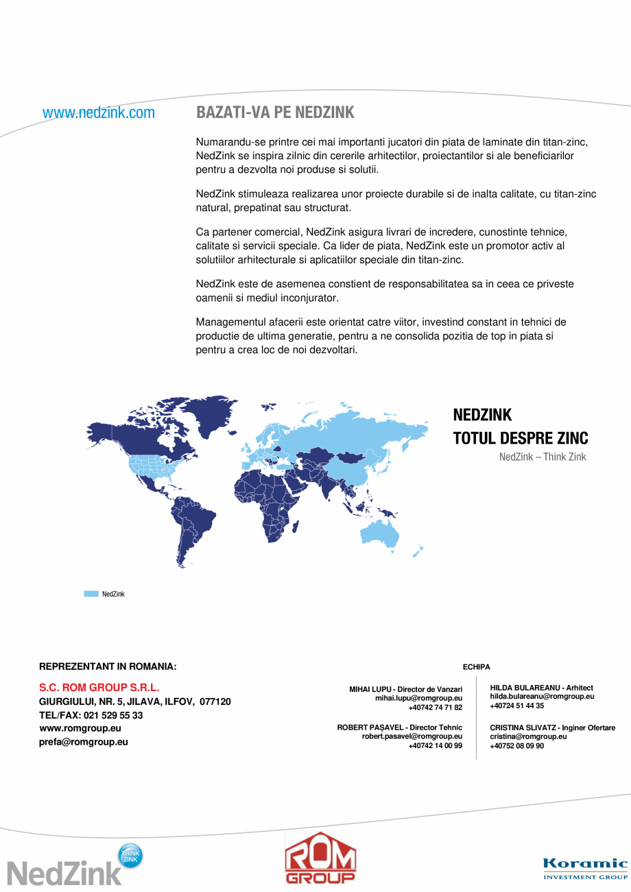 Pagina 20 - Manual tehnic titan-zinc NedZink NedZink NOIR, NATUREL, NEO, NOVA, NOVA COMPOSITE,...