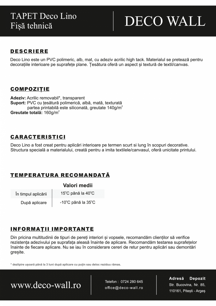 Pagina 1-Fisa tehnica tapet DECO WALL Fete, Baieti, Abstract, Texturi, Flori, Natura, Orase, Animale...