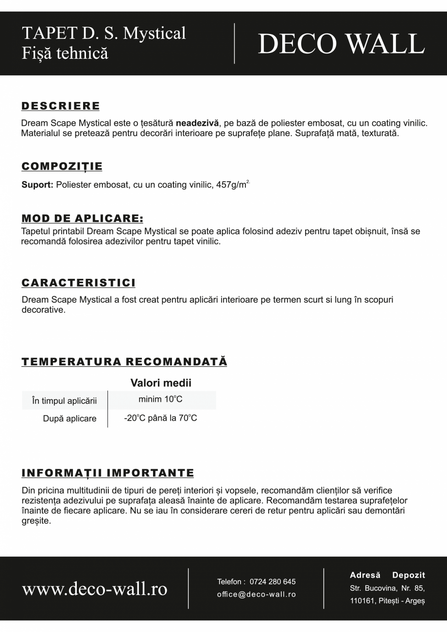 Pagina 3-Fisa tehnica tapet DECO WALL Fete, Baieti, Abstract, Texturi, Flori, Natura, Orase, Animale...