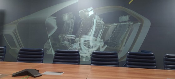 DECO WALL Sala de sedinta cu tapet cu model interior masina - Tapet personalizat produs in