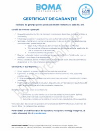 Certificat de garantie pentru produsele BOMA Prefabricate